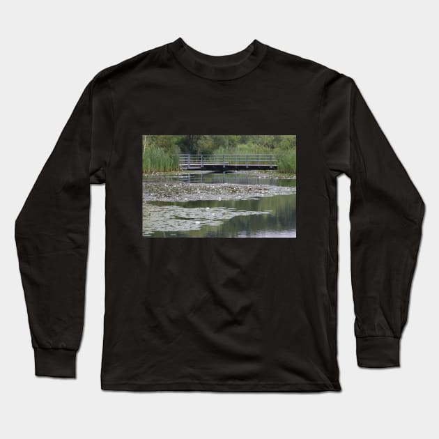 A Pond at The Brickworks in Toronto Long Sleeve T-Shirt by Judy Geller